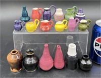 18 Handmade & Signed Tiny Ceramic Pots & Pitchers