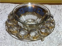Culver Coronet Roly Poly Punch Bowl Set