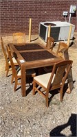 Kitchen table with six chairs measures 68 x 38
