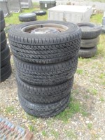 60) 4 tires & rims P225 160 ZR 16