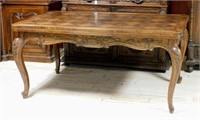 French Normandy Style Oak Draw Leaf Table.