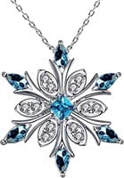 Stunning .94ct White & Blue Topaz Necklace