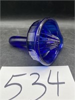 Cobalt Blue Glass Juicer with Handle