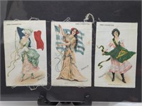 1910 to 1916 Set of 3 Nebo Cigarettes Silk Flags