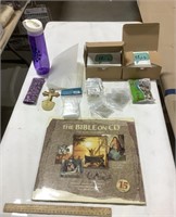 Misc lot w/ The Bible on CD & greeting cards