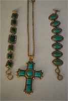 Antique Asian Necklace & 2 Bracelets