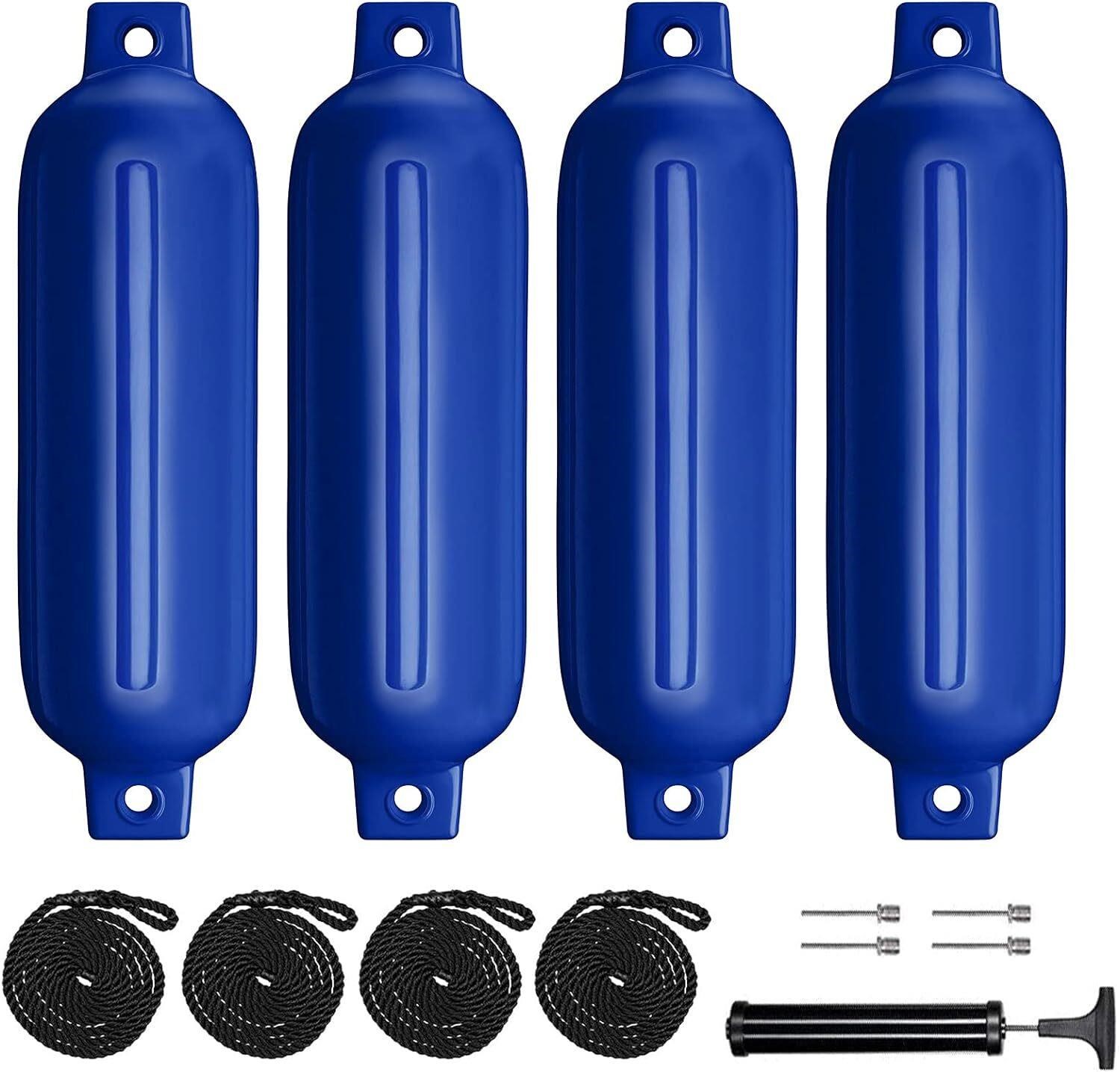 Boat Fenders 4Pack Inflatable  8.5 inch  Blue