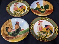 (4) Collectible Rooster Plates