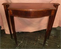 Banded mahogany hall table 36" wide and 13" deep