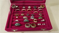 23 .925 Silver Ladies Gemstone Rings With Display