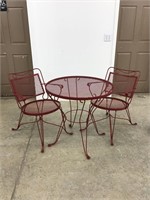 MCM Metal Wire Mesh Outdoor Table & Chairs Lot