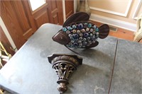 Sconce, metal fish decor