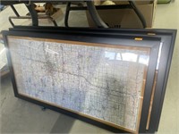 Framed transportation map for bicycles (Iowa