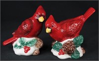 Cardinals w/Holly Salt & Pepper Shakers