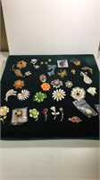 Lot of Brooches Flowers and Insects