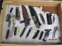 Wood Case of vintage knives pick up only