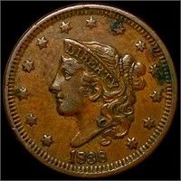 1838 Coronet Head Large Cent ABOUT UNC