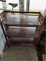 Large lot with wooden furniture, storage stand boo