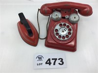 Vintage Metal Iron and Telephone Toys