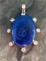 Lapis & Diamonds Pendant