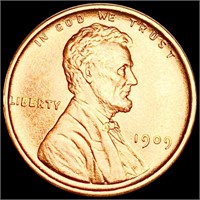 1909 Lincoln Wheat Penny CHOICE BU RED