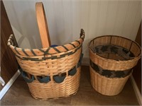 Wicker waste basket and wicker container