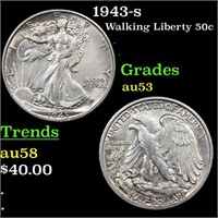 1943-s Walking Liberty Half Dollar 50c Grades Sele