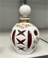 Bohemian Red and White Glass Perfume