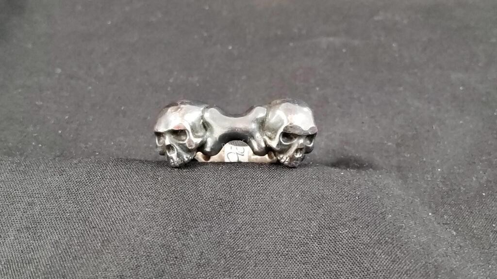 Sterling Silver 925 Skull Ring - Sz8.5, 14 grams