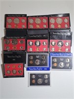 10 United States Proof Sets: 1960s - 1980s