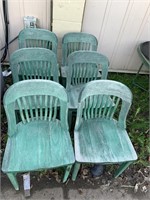 Set of 6 Wood Chairs