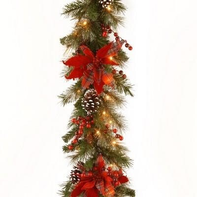 National Tree Co 9 ft. Plaid Garland w/ LED Lights