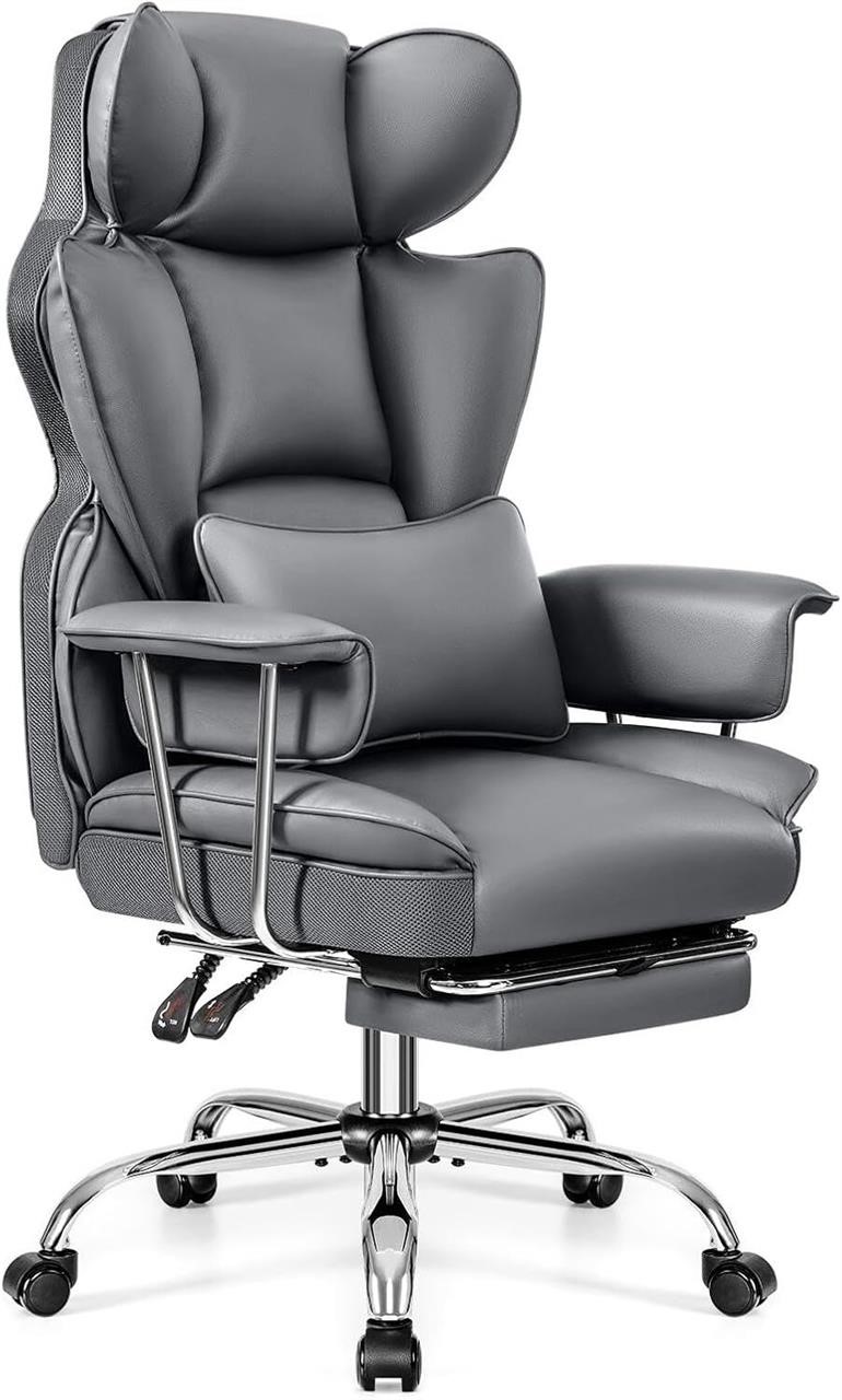 Executive Office Chair with Footrest (Gray)