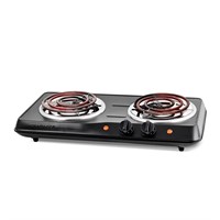OVENTE Double Coil 6 in. Black Hot Plate