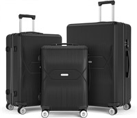 Zitahli 3pc Luggage Set  20in 24in 28in  Black