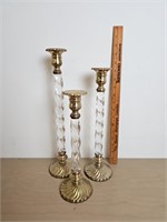 brass & acrylic candle sticks