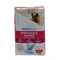 (Set of 3) Vibrant Life Dog Diapers - Lg 12ct