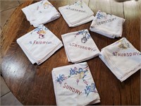 7 Days Dish Towels Embroidered  35" × 35"
