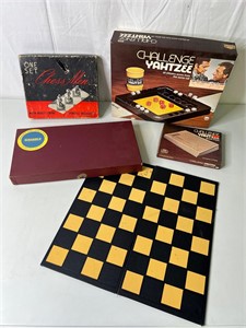 Chess Pieces, Board, Challenge Yahtzee, & Scrabble