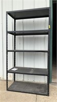 Black metal shelf, 35x17x66 inches