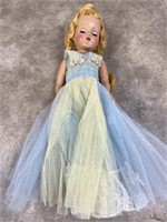 17 inch hard plastic doll, unmarked. From 1950s