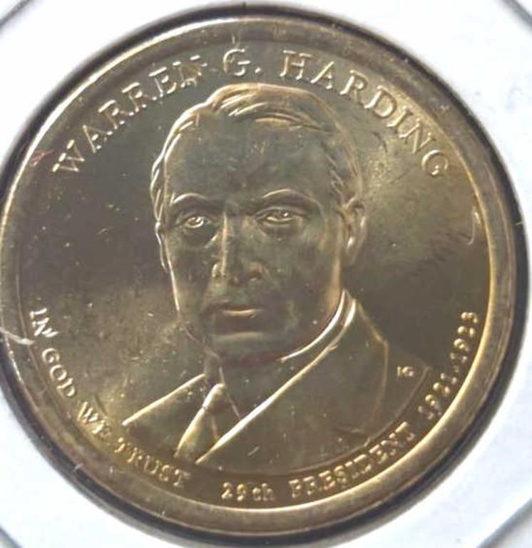 Uncirculated Warren g. Harding US presidential $1