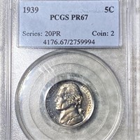 1939 Jefferson Nickel PCGS - PR67