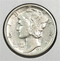 1937-S USA Silver Mercury Dime