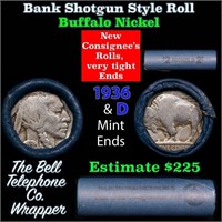 Buffalo Nickel Shotgun Roll in Old Bank Style 'Bel