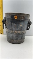 METAL PAIL WITH LION HEADS FOR HANDLES 9X7