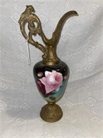 Victorian Painted Ewer Handle Griffin Decor