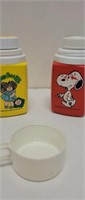 Lot of vintage lunchbox thermos Snoopy and