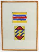 Primary Colors Diptych Paintings Signed Hammond