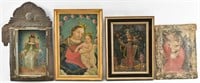 Group of 4 Spanish Colonial Religious Artworks